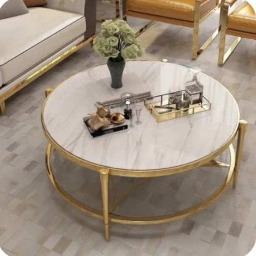 Modren coffee table with  Mdf White Round Sofa Coffee Table | 0362