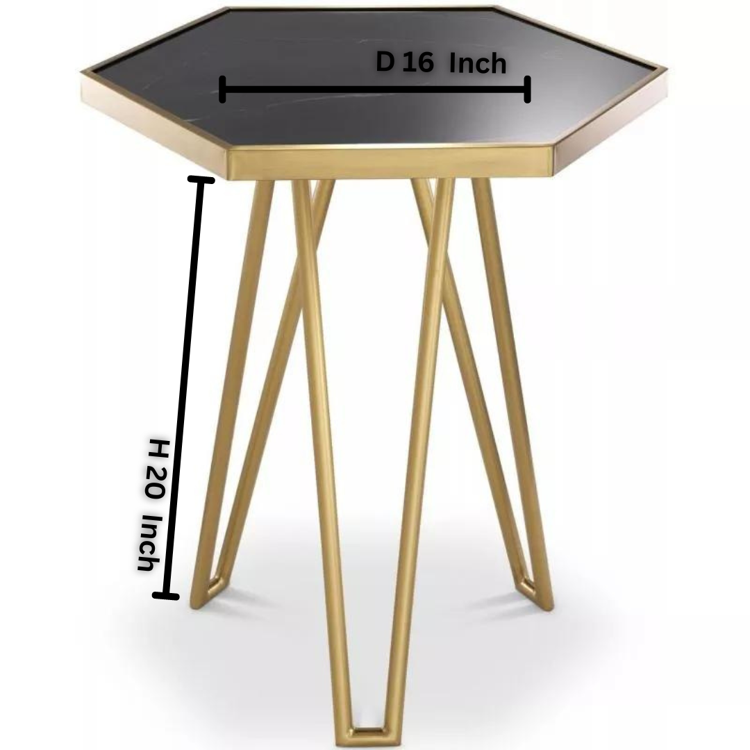 Luxury Side Table in Black Mdf | 0226