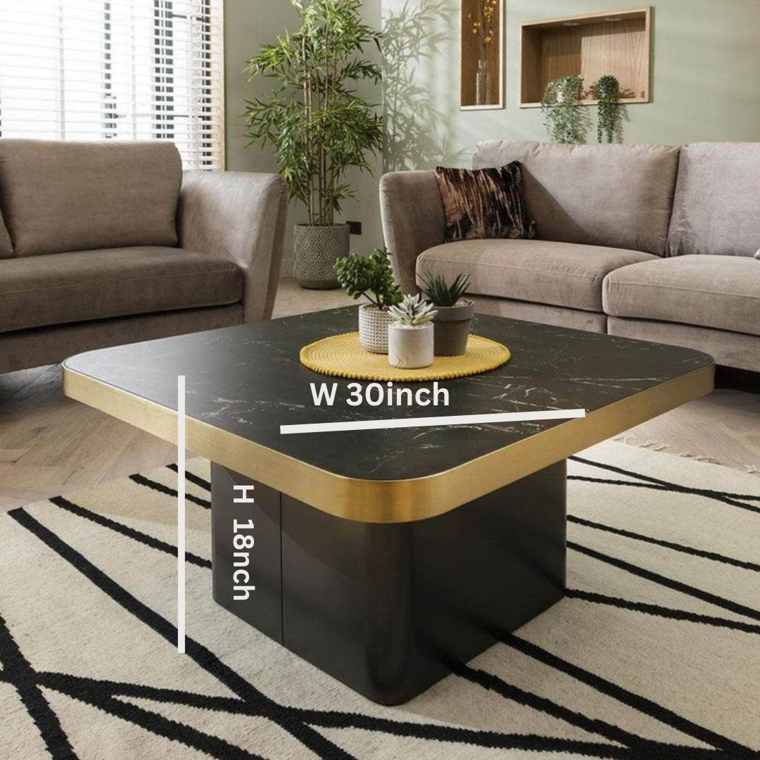 Stylish Metal Base Coffee Table With Uv Top | 0305