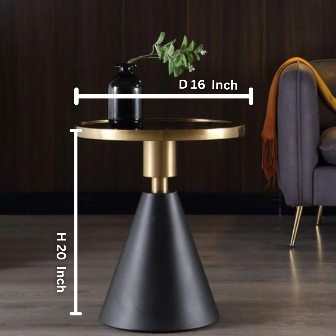 Nordic Luxury Rock Board Coffee Table Stainless Steel Golden Head With Chrome Finish| MST-0246