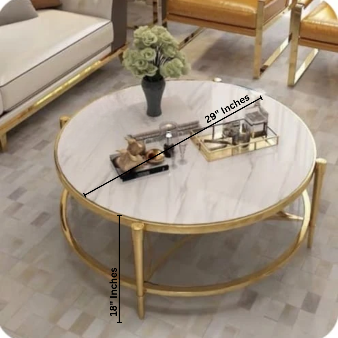Modren coffee table with  Mdf White Round Sofa Coffee Table | 0362