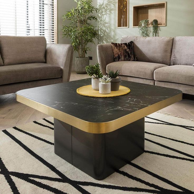 Stylish Metal Base Coffee Table With Uv Top | 0305
