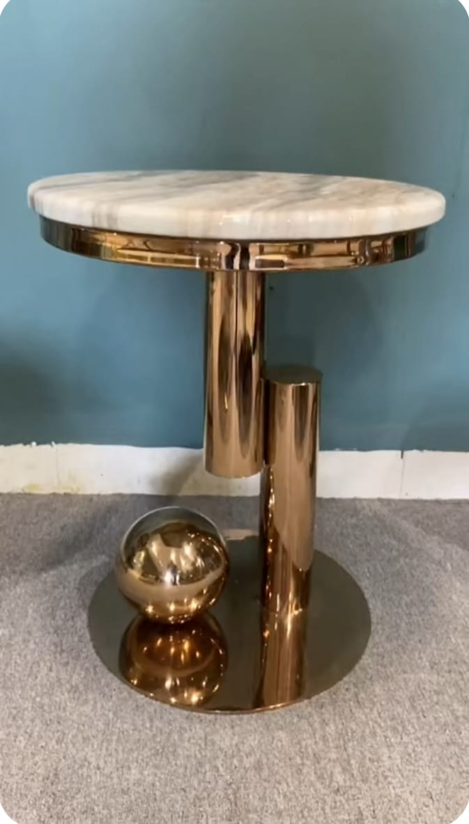 Stainless Steel Electroplated Crom Finish Coffee Table |  0159