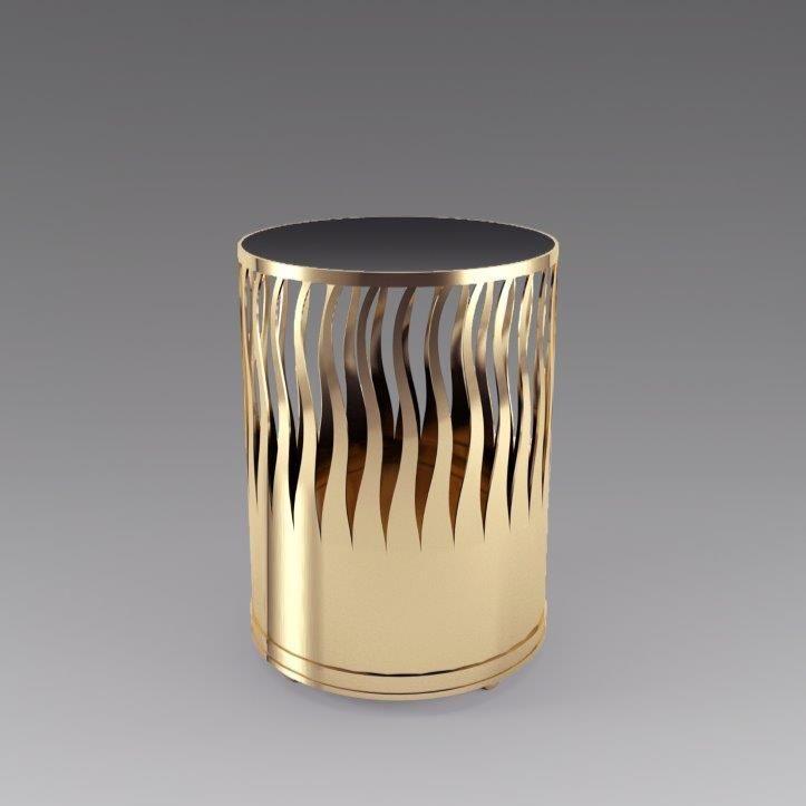 Stainless Steel Royal Look Side table With Chrome Finish & UV Sheet Top | 0199