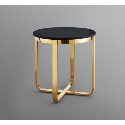 Stainless Steel Everly Quinn Pedestal End Table | 0315