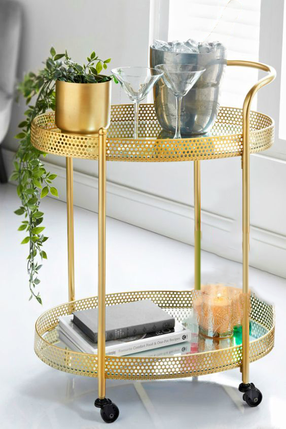 Tea/Coffee Trolley With Glass Top | MST-0442
